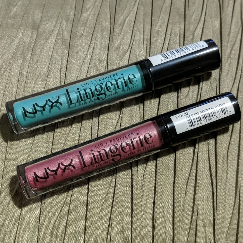NYX pair of Lid Lingerie eyeshadow liquid eye tint